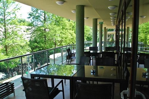 Wellness Hotel Gyula**** terrass på restaurang och café