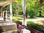 Restaurantul la Park Hotel Gyula este în împrejurări moderne şi elegante